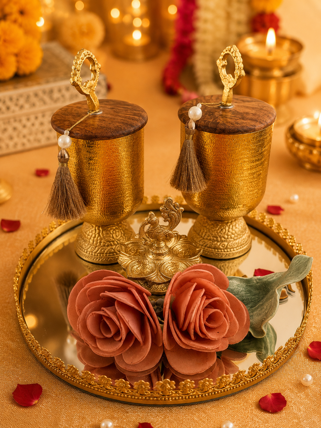 Luxury Mirror Tray Dry Fruit Hamper