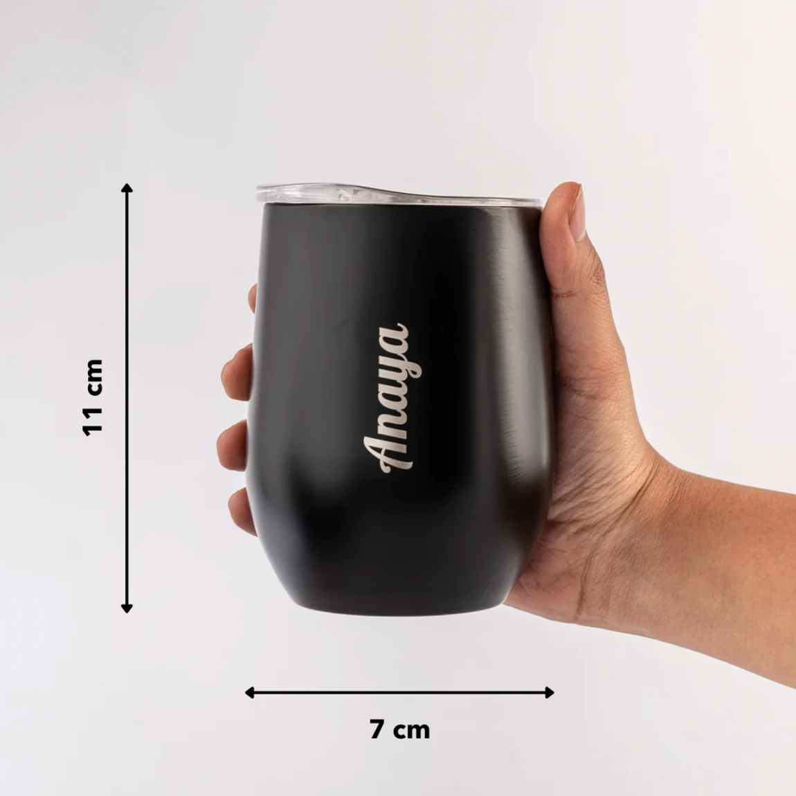 Personalized Dome Black Cup | 360ml