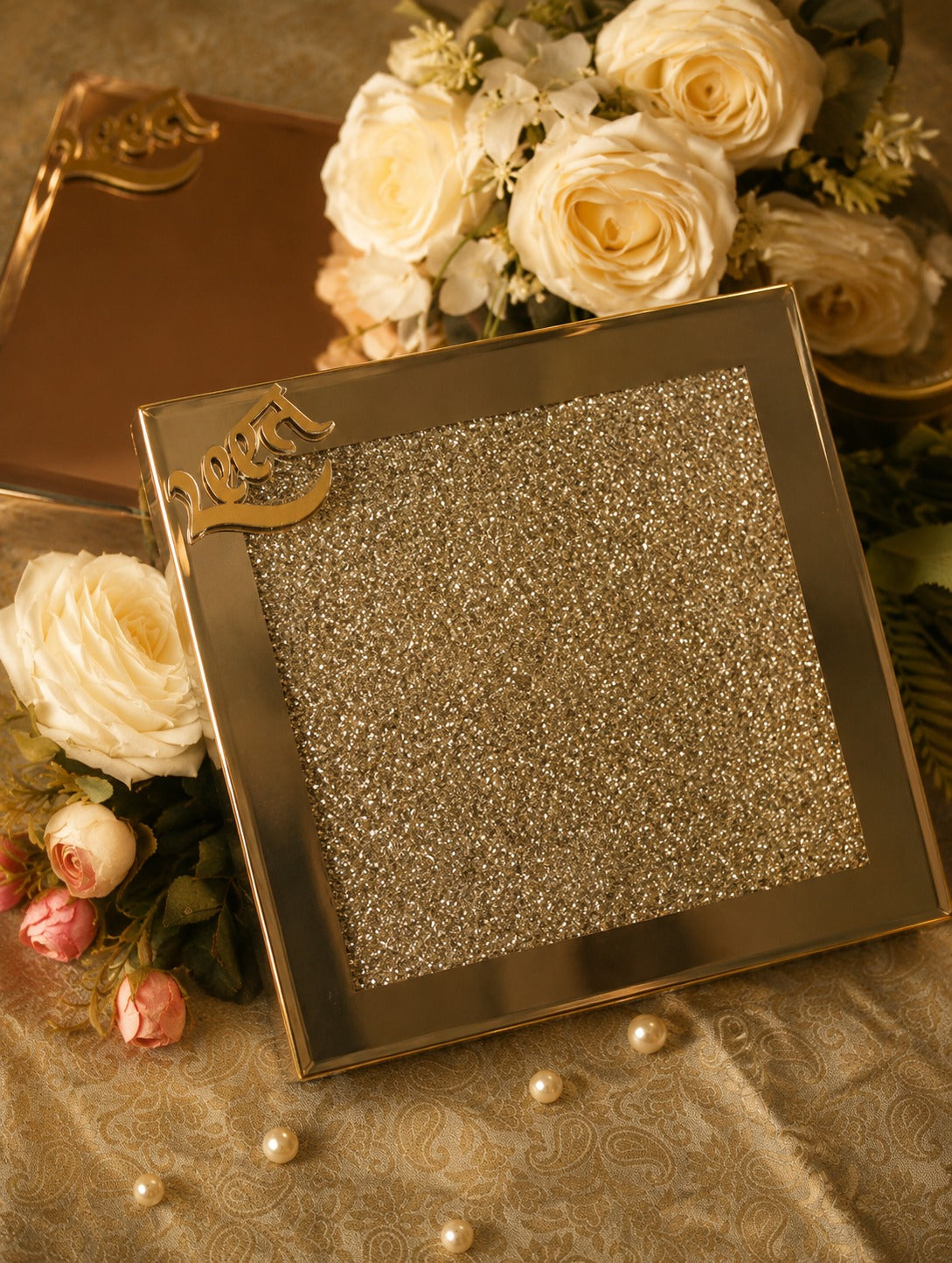 Luxury Mirror Top - Silver Glitter Box of 25 Pcs
