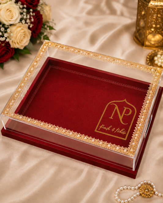 Royal Brocade Trousseau Tray with Acrylic Cover