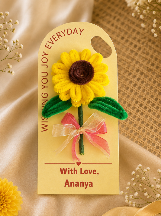 Forever Chenille Flower Personalised Card