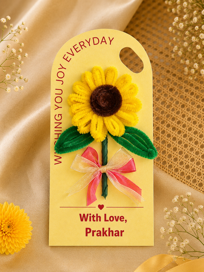 Forever Chenille Flower Personalised Card
