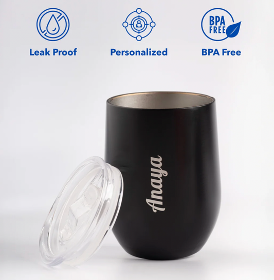 Personalized Dome Black Cup | 360ml