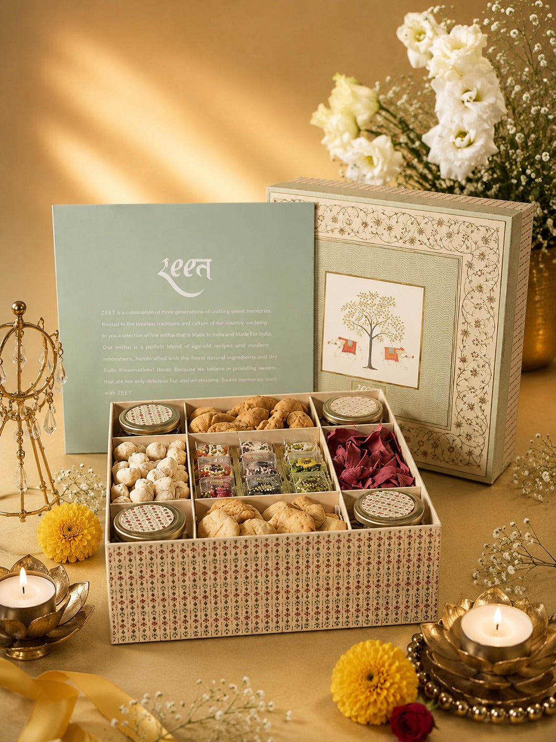 Royal Cream Collection - Mithai, Dry Fruit and Bhaji Box
