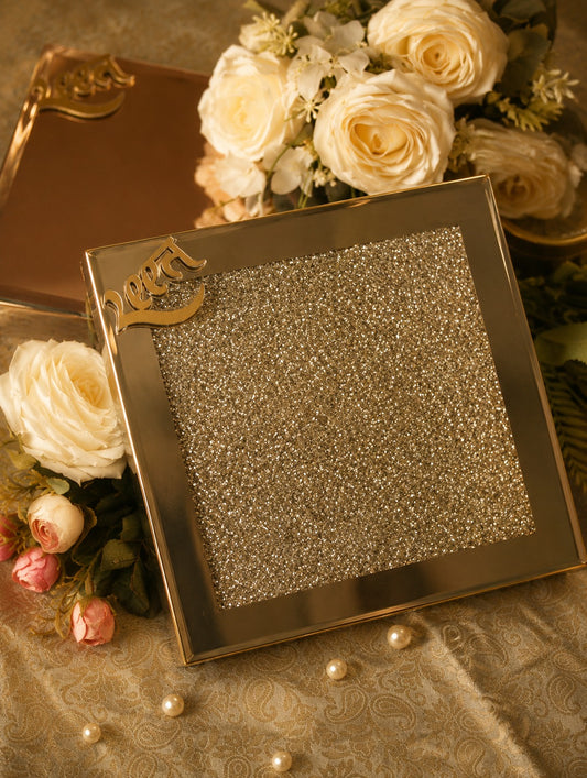 Luxury Mirror Top - Silver Glitter Box of 25 Pcs